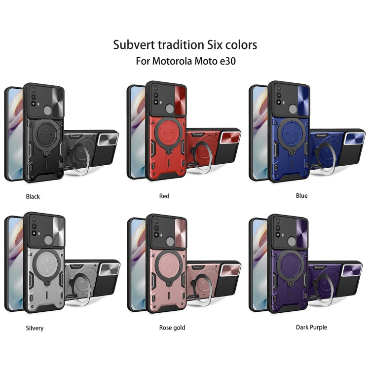 For Motorola Moto E20 / E30 / E40 CD Texture Sliding Camshield Magnetic Holder Phone Case(Purple) - free shipping - PMC TechLife - Order now!