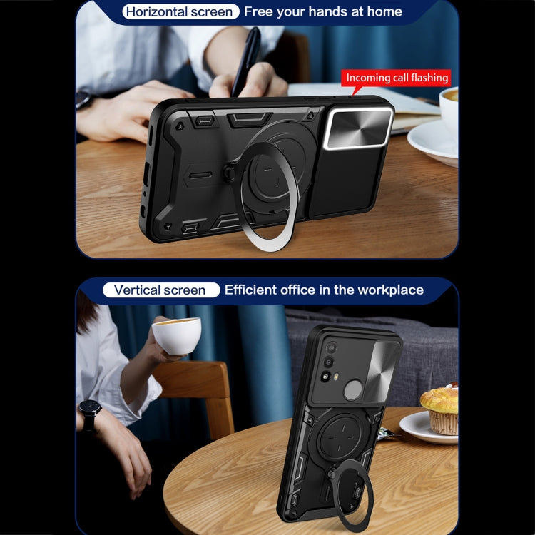 For Motorola Moto E20 / E30 / E40 CD Texture Sliding Camshield Magnetic Holder Phone Case(Purple) - free shipping - PMC TechLife - Order now!