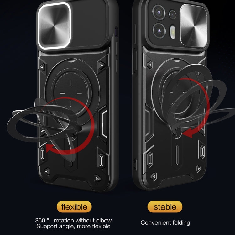 For Motorola Edge 20 Lite CD Texture Sliding Camshield Magnetic Holder Phone Case(Black) - free shipping - PMC TechLife - Order now!