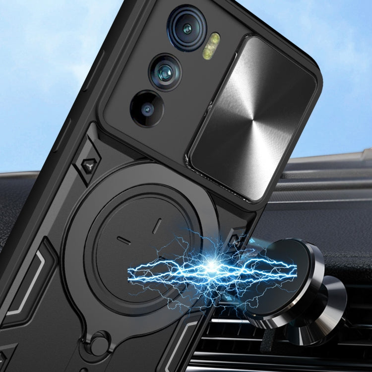 For Motorola Edge 30 CD Texture Sliding Camshield Magnetic Holder Phone Case(Purple) - free shipping - PMC TechLife - Order now!