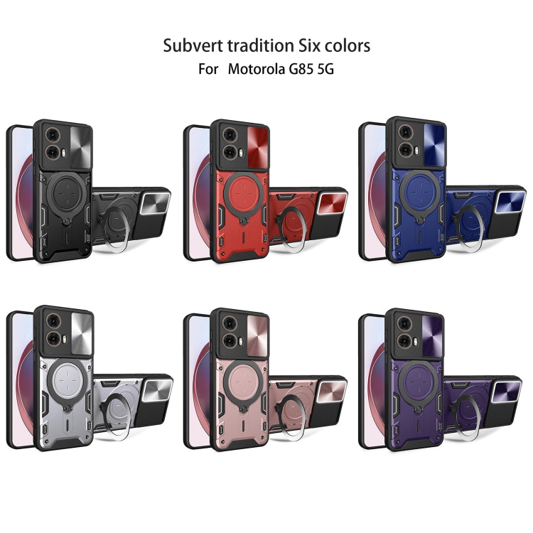 For Motorola Moto G85 CD Texture Sliding Camshield Magnetic Holder Phone Case(Silver) - free shipping - PMC TechLife - Order now!