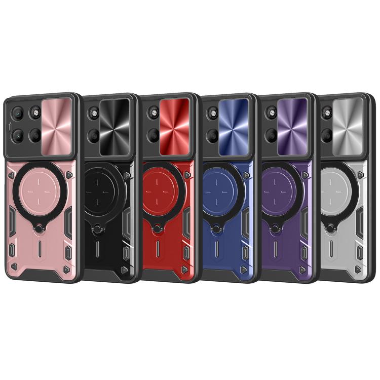 For Motorola Moto G15 CD Texture Sliding Camshield Magnetic Holder Phone Case(Black) - free shipping - PMC TechLife - Order now!