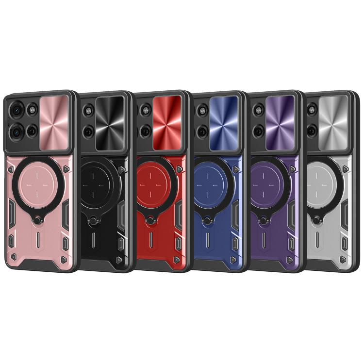 For Motorola Moto G75 5G CD Texture Sliding Camshield Magnetic Holder Phone Case(Silver) - free shipping - PMC TechLife - Order now!