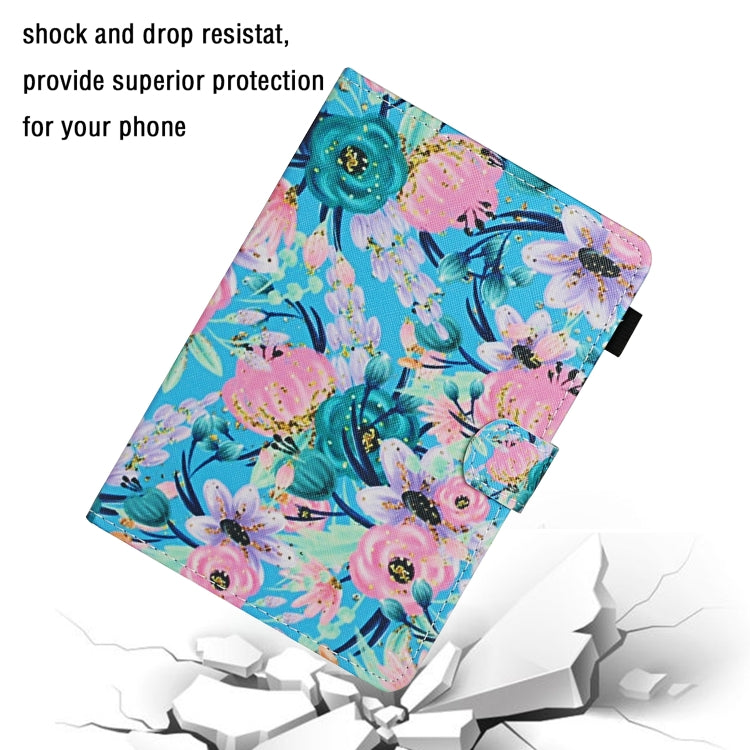 For 10 inch Universal Tablet PC Flower Pattern Horizontal Flip Leather Case with Card Slots & Holder(Pink Flower) - 10 - 11 inch by PMC TechLife | Online Shopping South Africa | PMC TechLife | Buy Now Pay Later Mobicred