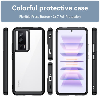 For Xiaomi Poco F5 Pro Colorful Series Acrylic Hybrid TPU Phone Case(Black) - Xiaomi Cases by PMC Jewellery | Online Shopping South Africa | PMC Jewellery | Buy Now Pay Later Mobicred