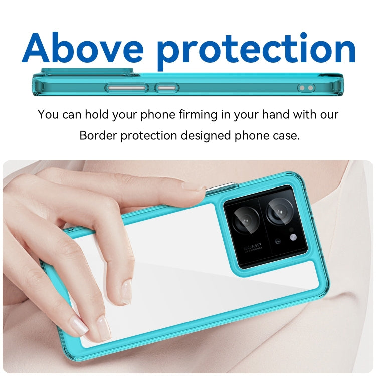 For Xiaomi 13T Colorful Series Acrylic Hybrid TPU Phone Case(Transparent Blue) - Xiaomi Cases by PMC Jewellery | Online Shopping South Africa | PMC Jewellery | Buy Now Pay Later Mobicred