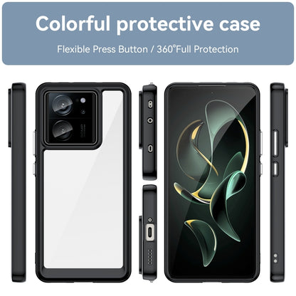 For Xiaomi 13T Pro Colorful Series Acrylic Hybrid TPU Phone Case(Black) - Xiaomi Cases by PMC Jewellery | Online Shopping South Africa | PMC Jewellery | Buy Now Pay Later Mobicred