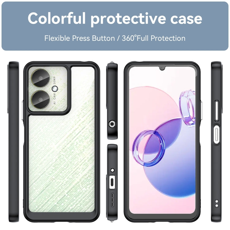 For Xiaomi Poco C65 Colorful Series Acrylic Hybrid TPU Phone Case(Black) - Xiaomi Cases by PMC Jewellery | Online Shopping South Africa | PMC Jewellery | Buy Now Pay Later Mobicred