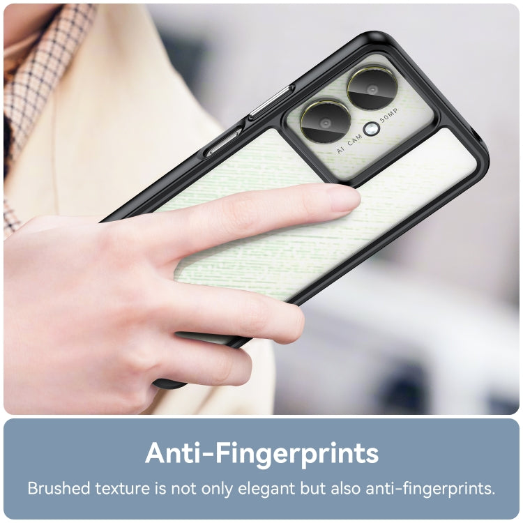 For Xiaomi Poco C65 Colorful Series Acrylic Hybrid TPU Phone Case(Black) - Xiaomi Cases by PMC TechLife | Online Shopping South Africa | PMC TechLife | Buy Now Pay Later Mobicred