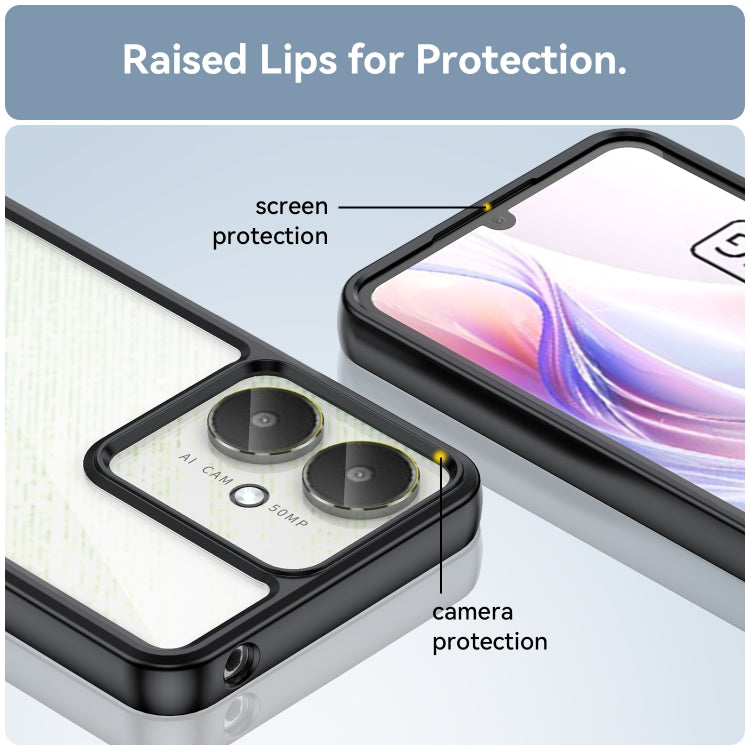 For Xiaomi Poco C65 Colorful Series Acrylic Hybrid TPU Phone Case(Black) - Xiaomi Cases by PMC TechLife | Online Shopping South Africa | PMC TechLife | Buy Now Pay Later Mobicred