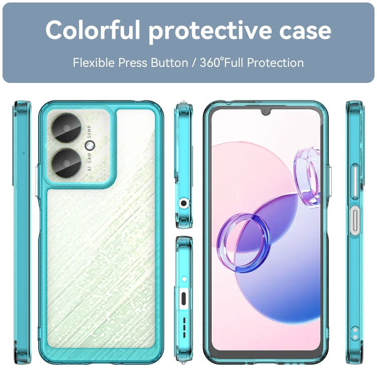 For Xiaomi Redmi 13C 5G Colorful Series Acrylic Hybrid TPU Phone Case(Transparent Blue) - 13C Cases by PMC Jewellery | Online Shopping South Africa | PMC Jewellery