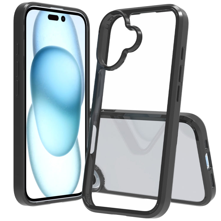 For iPhone 16 Scratchproof Acrylic TPU Phone Case(Black) - iPhone 16 Cases by PMC TechLife | Online Shopping South Africa | PMC TechLife | Buy Now Pay Later Mobicred