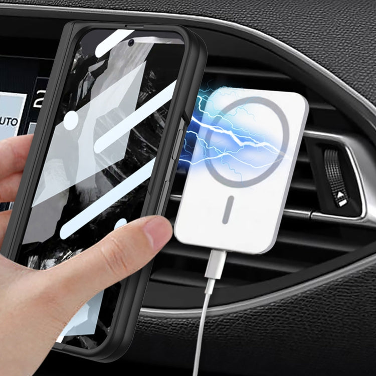 For Google Pixel 9 Pro Fold GKK Integrated Magsafe Fold Hinge Full Coverage Phone Case with Holder(Black) - free shipping - PMC Jewellery - Order now!