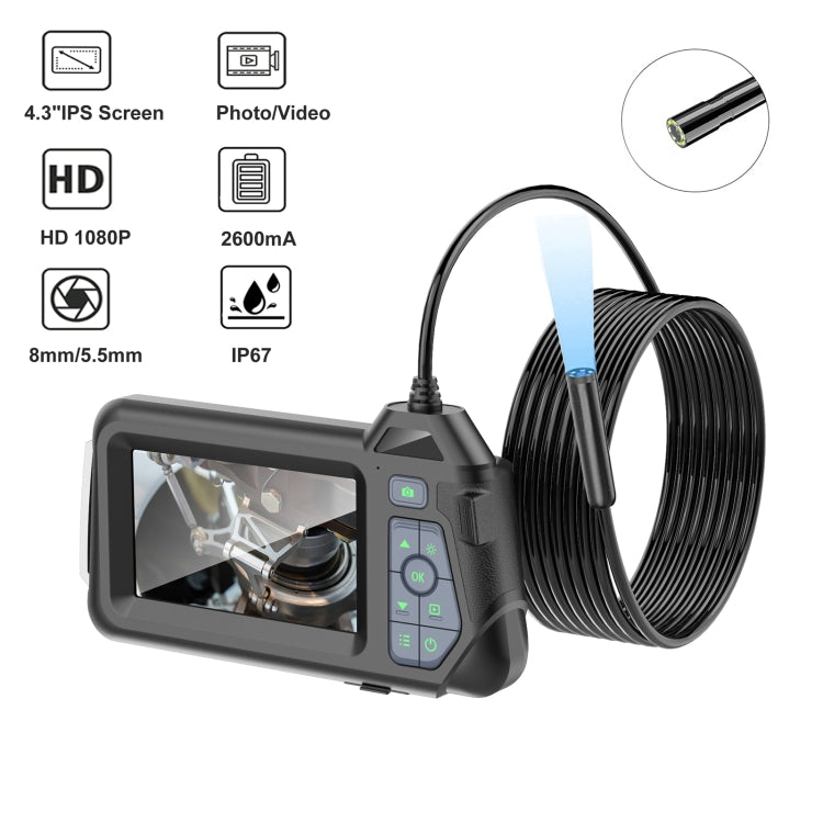 M60 4.3 inch Single Camera with Screen Endoscope, Length:1m(8mm) -  by PMC TechLife | Online Shopping South Africa | PMC TechLife | Buy Now Pay Later Mobicred