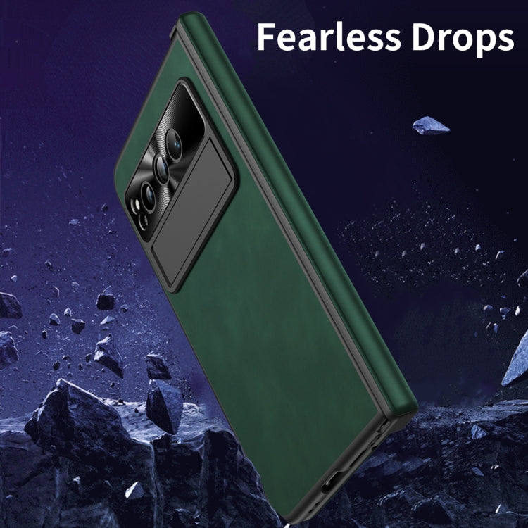 For Google Pixel Fold Napa Texture All-inclusive Phone Case(Green) - Google Cases by PMC TechLife | Online Shopping South Africa | PMC TechLife | Buy Now Pay Later Mobicred