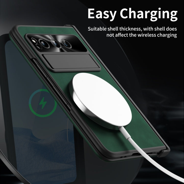 For Google Pixel Fold Napa Texture All-inclusive Phone Case(Green) - Google Cases by PMC TechLife | Online Shopping South Africa | PMC TechLife | Buy Now Pay Later Mobicred