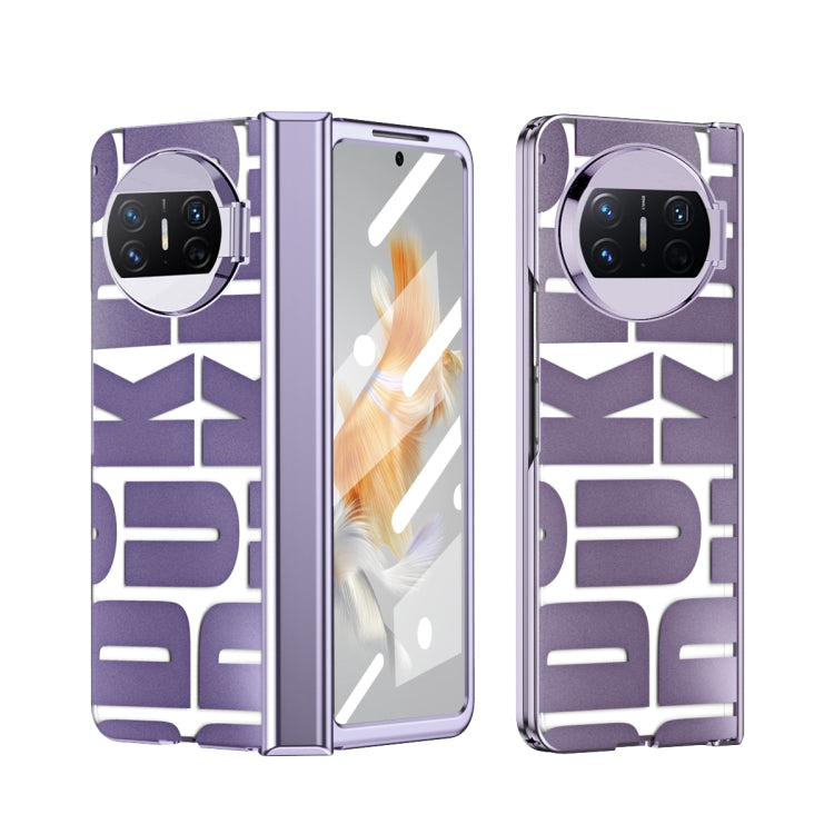 For Huawei Mate X3 Integrated Electroplating Folding Phone Case with Hinge(Purple) - Huawei Cases by PMC TechLife | Online Shopping South Africa | PMC TechLife | Buy Now Pay Later Mobicred