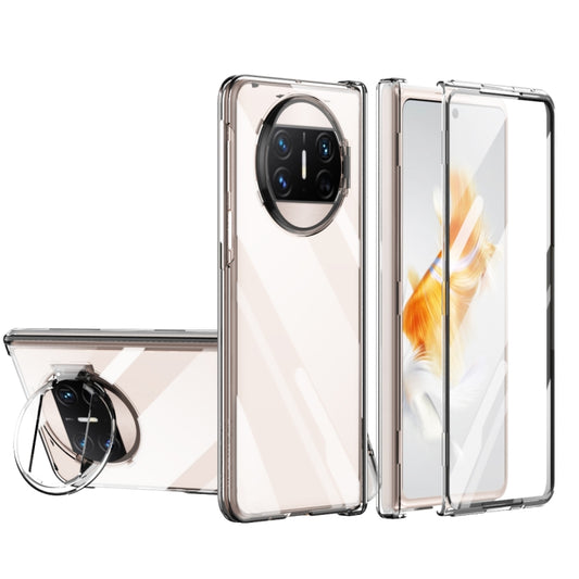 For Huawei Mate X3 Integrated Electroplating PC Folding Phone Case with Hinge(Transparent) - Huawei Cases by PMC Jewellery | Online Shopping South Africa | PMC Jewellery