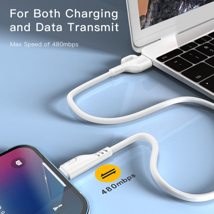 YESIDO CA105 1.2m 2.4A USB to 8 Pin Charging Data Cable with Hook(White) - Normal Style Cable by Yesido | Online Shopping South Africa | PMC Jewellery | Buy Now Pay Later Mobicred