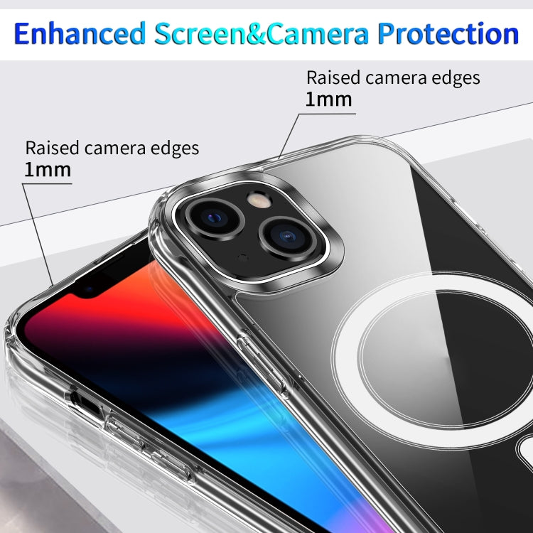 For iPhone 15 Plus MagSafe Magnetic Four Corner Airbags Phone Case(Transparent) - iPhone 15 Plus Cases by PMC TechLife | Online Shopping South Africa | PMC TechLife