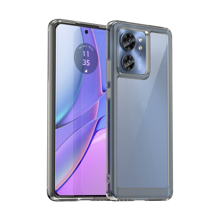 For Motorola Edge 40 Colorful Series Acrylic Hybrid TPU Phone Case(Transparent Grey) - Motorola Cases by PMC TechLife | Online Shopping South Africa | PMC TechLife | Buy Now Pay Later Mobicred