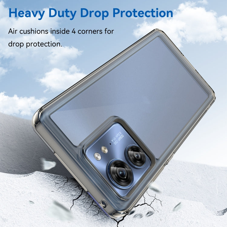 For Motorola Edge 40 Colorful Series Acrylic Hybrid TPU Phone Case(Transparent Grey) - Motorola Cases by PMC TechLife | Online Shopping South Africa | PMC TechLife | Buy Now Pay Later Mobicred