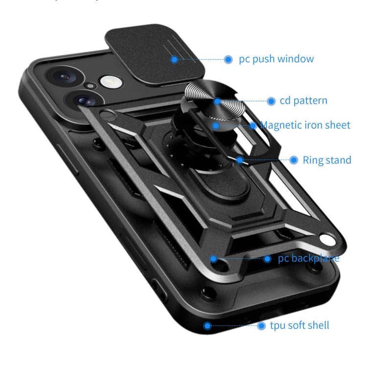 For iPhone 16 Plus Sliding Camera Cover Design TPU+PC Phone Case(Rose Gold) - iPhone 16 Plus Cases by PMC TechLife | Online Shopping South Africa | PMC TechLife | Buy Now Pay Later Mobicred