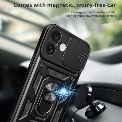 For iPhone 16 Sliding Camera Cover Design TPU+PC Phone Case(Black) - iPhone 16 Cases by PMC Jewellery | Online Shopping South Africa | PMC Jewellery | Buy Now Pay Later Mobicred