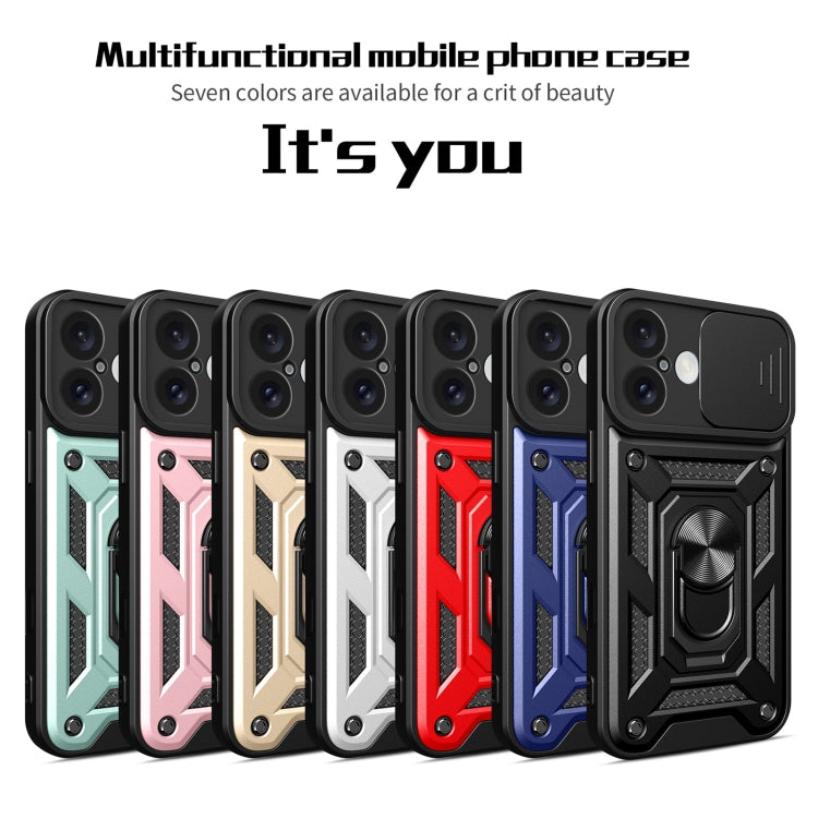 For iPhone 16 Sliding Camera Cover Design TPU+PC Phone Case(Blue) - iPhone 16 Cases by PMC TechLife | Online Shopping South Africa | PMC TechLife | Buy Now Pay Later Mobicred
