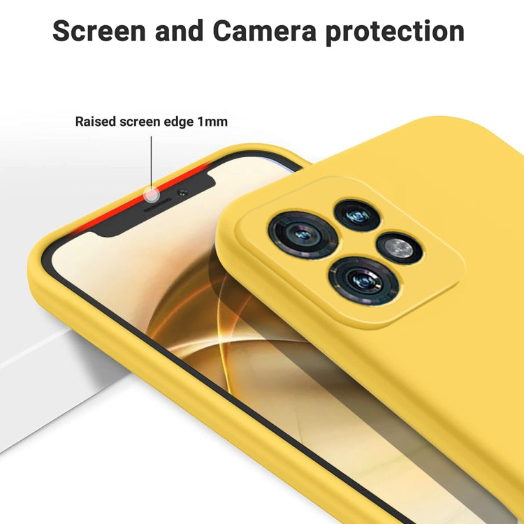 For Motorola Edge 40 Pro/Edge+ 2023/X40 Pure Color Liquid Silicone Shockproof Phone Case(Yellow) - Motorola Cases by PMC TechLife | Online Shopping South Africa | PMC TechLife | Buy Now Pay Later Mobicred