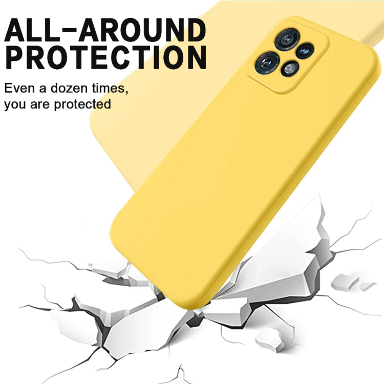 For Motorola Edge 40 Pro/Edge+ 2023/X40 Pure Color Liquid Silicone Shockproof Phone Case(Yellow) - Motorola Cases by PMC TechLife | Online Shopping South Africa | PMC TechLife | Buy Now Pay Later Mobicred