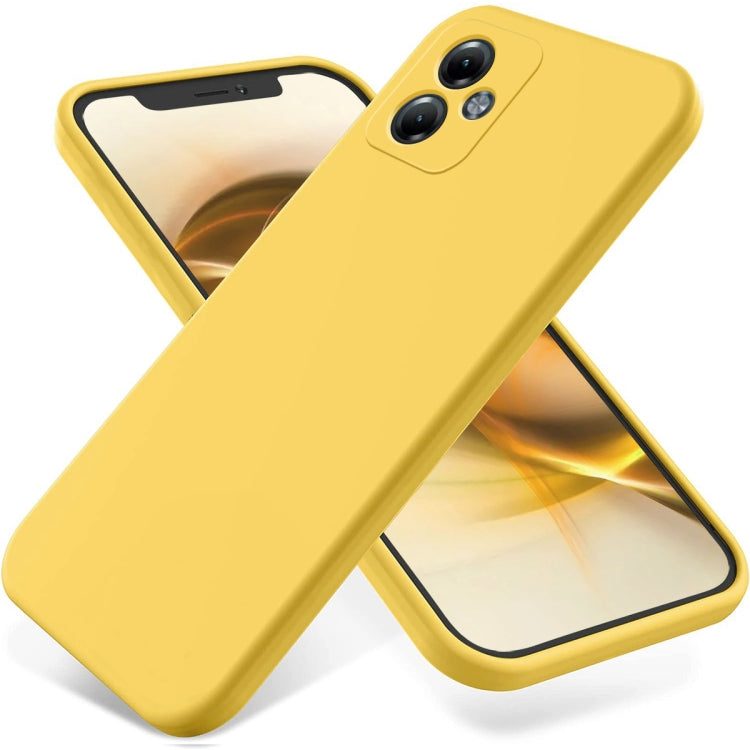 For Motorola Moto G14 Pure Color Liquid Silicone Shockproof Phone Case(Yellow) - Motorola Cases by PMC TechLife | Online Shopping South Africa | PMC TechLife | Buy Now Pay Later Mobicred