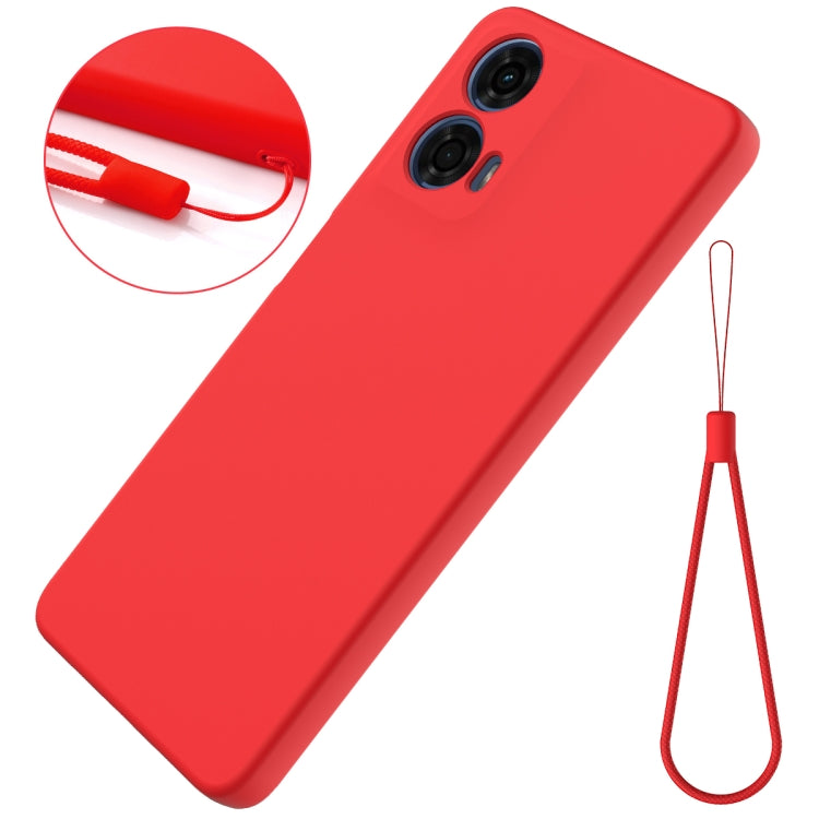 For Motorola Moto G04 / G24 Pure Color Liquid Silicone Shockproof Phone Case(Red) - Motorola Cases by PMC TechLife | Online Shopping South Africa | PMC TechLife | Buy Now Pay Later Mobicred