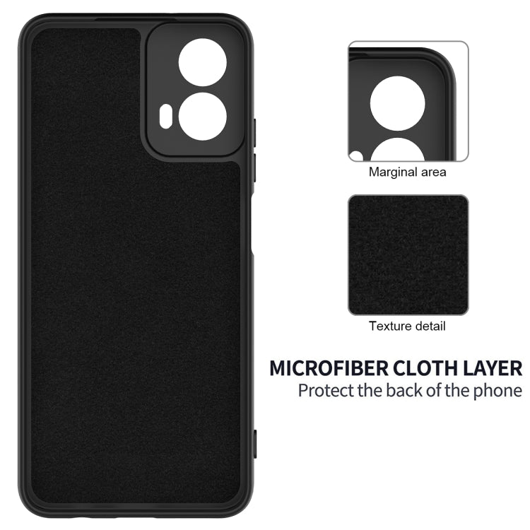 For Motorola Moto G34 Pure Color Liquid Silicone Shockproof Phone Case(Black) - Motorola Cases by PMC TechLife | Online Shopping South Africa | PMC TechLife | Buy Now Pay Later Mobicred
