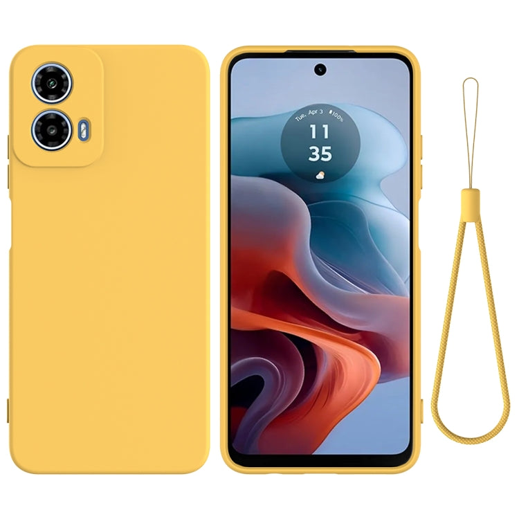 For Motorola Moto G34 Solid Color Liquid Silicone Dropproof Full Coverage Phone Case(Yellow) - free shipping - PMC TechLife - Order now!
