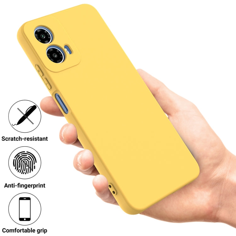 For Motorola Moto G34 Solid Color Liquid Silicone Dropproof Full Coverage Phone Case(Yellow) - free shipping - PMC TechLife - Order now!