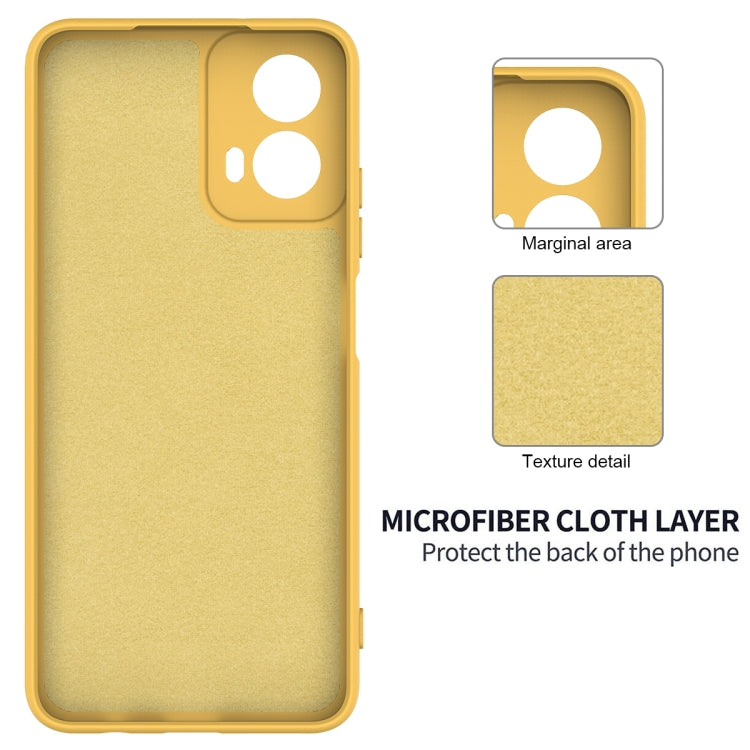 For Motorola Moto G34 Solid Color Liquid Silicone Dropproof Full Coverage Phone Case(Yellow) - free shipping - PMC TechLife - Order now!