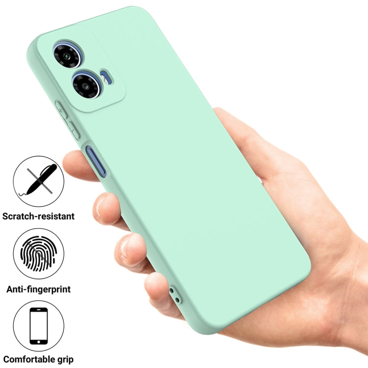 For Motorola Moto G34 Pure Color Liquid Silicone Shockproof Phone Case(Green) - Motorola Cases by PMC TechLife | Online Shopping South Africa | PMC TechLife | Buy Now Pay Later Mobicred