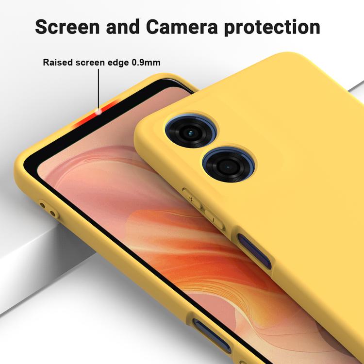 For Motorola Moto G04S 4G / E14 4G Solid Color Liquid Silicone Dropproof Full Coverage Phone Case(Yellow) - free shipping - PMC TechLife - Order now!