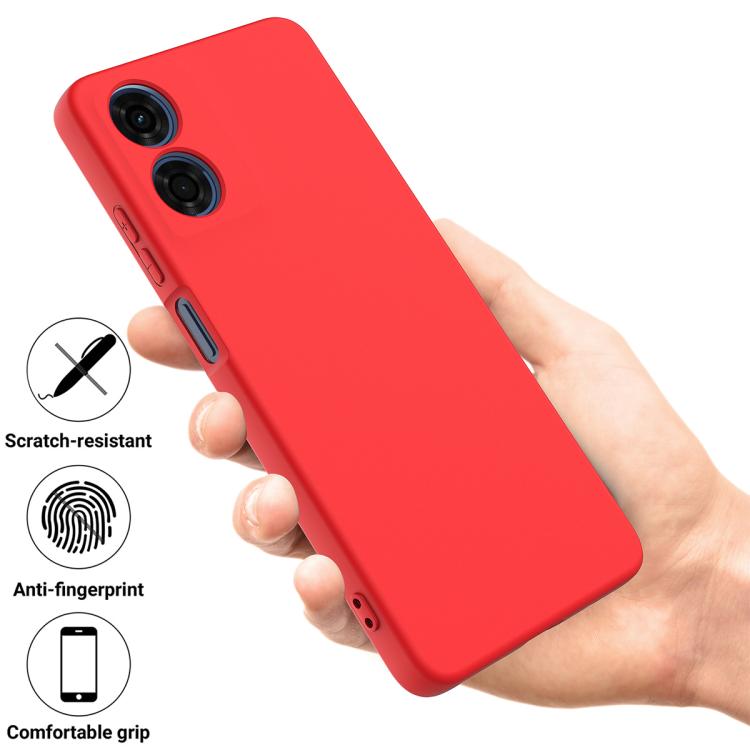 For Motorola Moto G04S 4G / E14 4G Solid Color Liquid Silicone Dropproof Full Coverage Phone Case(Red) - free shipping - PMC TechLife - Order now!