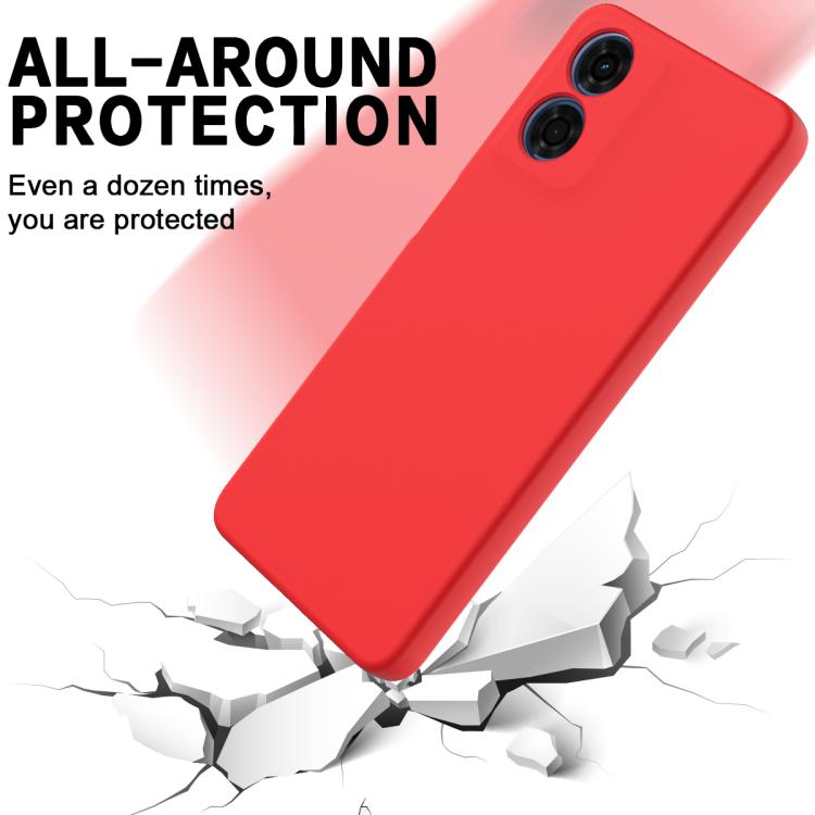 For Motorola Moto G04S 4G / E14 4G Solid Color Liquid Silicone Dropproof Full Coverage Phone Case(Red) - free shipping - PMC TechLife - Order now!