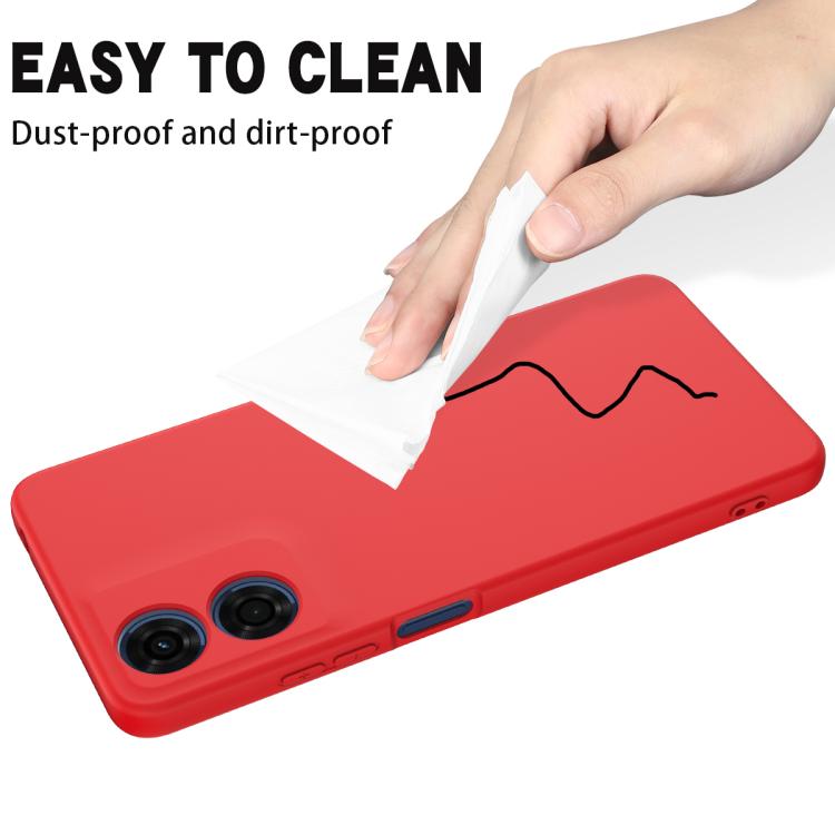 For Motorola Moto G04S 4G / E14 4G Solid Color Liquid Silicone Dropproof Full Coverage Phone Case(Red) - free shipping - PMC TechLife - Order now!