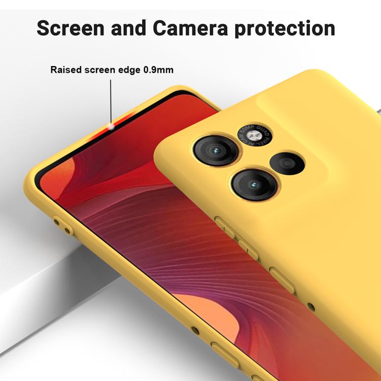For Motorola Moto G56 5G Solid Color Liquid Silicone Dropproof Full Coverage Phone Case(Yellow) - free shipping - PMC TechLife - Order now!