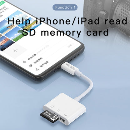 Yesido GS11 2 in 1 Multi-Function TF Card + SD Card to 8 Pin Converter Adapter(White) - Converter & Adapter by Yesido | Online Shopping South Africa | PMC Jewellery | Buy Now Pay Later Mobicred