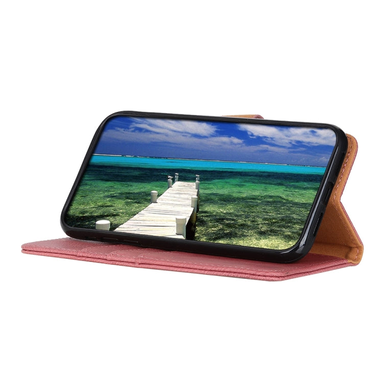 For OPPO A1 5G KHAZNEH Cowhide Texture Flip Leather Phone Case(Pink) - OPPO Cases by PMC TechLife | Online Shopping South Africa | PMC TechLife | Buy Now Pay Later Mobicred