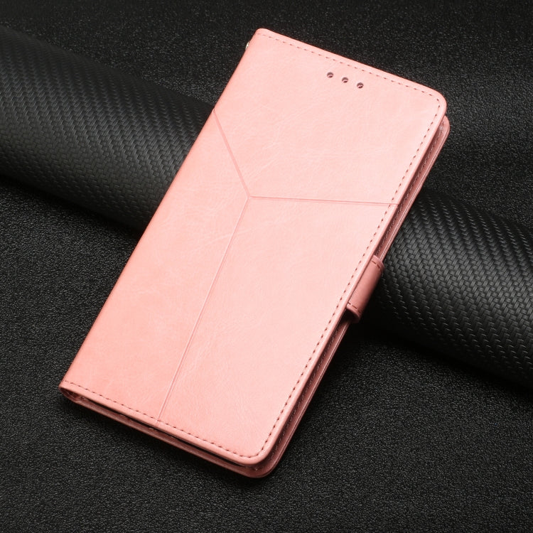 For iPhone 16e HT01 Y-shaped Pattern Flip Leather Phone Case(Pink) - iPhone 16e Cases by PMC TechLife | Online Shopping South Africa | PMC TechLife | Buy Now Pay Later Mobicred