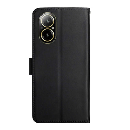 For Realme C67 4G Genuine Leather Fingerprint-proof Flip Phone Case(Black) - C67 Cases by PMC Jewellery | Online Shopping South Africa | PMC Jewellery | Buy Now Pay Later Mobicred