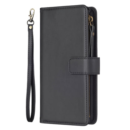 For Google Pixel 7 Pro 9 Card Slots Zipper Wallet Leather Flip Phone Case(Black) - Google Cases by PMC Jewellery | Online Shopping South Africa | PMC Jewellery | Buy Now Pay Later Mobicred