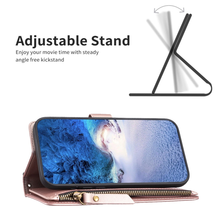 For Google Pixel 7 Pro 9 Card Slots Zipper Wallet Leather Flip Phone Case(Rose Gold) - Google Cases by PMC TechLife | Online Shopping South Africa | PMC TechLife | Buy Now Pay Later Mobicred