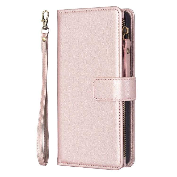 For Google Pixel 8 Pro 9 Card Slots Zipper Wallet Leather Flip Phone Case(Rose Gold) - Google Cases by PMC TechLife | Online Shopping South Africa | PMC TechLife | Buy Now Pay Later Mobicred